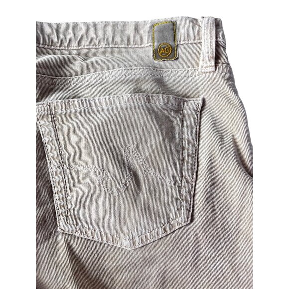 AG Adriano Goldschmied Women's Beige Corduroy Pants Boot Cut 31R Designer 34" - Picture 3 of 9